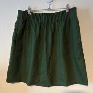 J.Crew Cinched Sidewalk Mini Skirt Forest Green